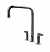 Змішувач для кухні Gessi Inciso на 3 отвори чорний метал 58701#706