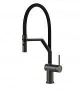 Змішувач для кухні Gessi Inedito з витяжною лійкою чорний метал брашірованний 60429#126