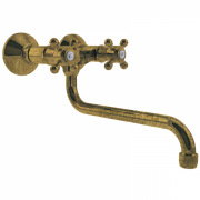Смеситель для кухни GRB Cocinas 1866 двухвентильный настенный состаренная латунь 80957809