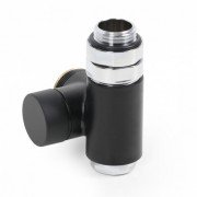 Вентиль интегрированный запорный с тройником Terma правый черный матовый TGZOCM005