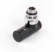 Вентиль регулюючий кутовий Terma чорний матовий/хром TGZRCM001