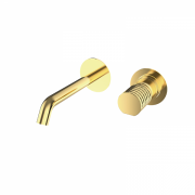 Смеситель для раковины GRB Aura настенный одновентильный полированное золото 75534754