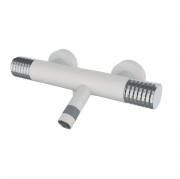 Змішувач для ванни GRB Aura термостатичний з душовою лійкою і стійкою білий 75232751