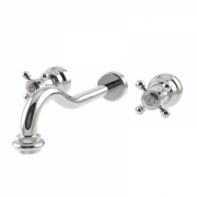 Смеситель для раковины GRB Classique двухвентильный с донным клапаном Big Clic-Clac хром 225190