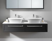 Двойная раковина для ванной Kolpa San Blanche UB 150 литой мрамор белый матовый на столешнице Kerrock 538750