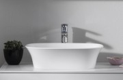 Раковина для ванної Kolpa San Blanche UB 75 литий мармур білий матовий на стільниці Kerrock 561500