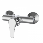 Смеситель для душа GRB E-Plus настенный с душевой лейкой и стойкой однорычажный хром 35312350