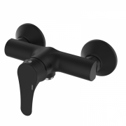 Змішувач для душа GRB E-Plus настінний з душовою лійкою і стійкою одноважельний чорний 35312320