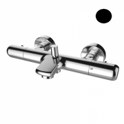 Змішувач для ванни GRB E-Plus настінний термостатичний з душовою лійкою чорний 35215320