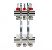 Коллектор для систем напольного отопления Luxor 3 контура с отсекателем и термоклапаном 17400203N