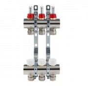 Колектор для систем підлогового опалення Luxor 3 контури з витратоміром і термоклапаном 17400303N