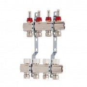 Коллектор для систем напольного отопления Luxor 4 контура с отсекателем и термоклапаном 17400204N