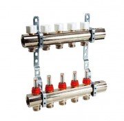 Колектор для систем підлогового опалення Luxor 5 контурів з відсікачем і термоклапаном 17400205N