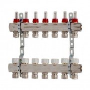 Колектор для систем підлогового опалення Luxor 7 контурів з відсікачем і термоклапаном 17400207N