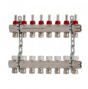 Колектор для систем підлогового опалення Luxor 8 контурів з відсікачем і термоклапаном 17400208N