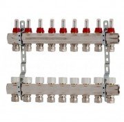 Колектор для систем підлогового опалення Luxor 9 контурів з відсікачем і термоклапаном 17400209N