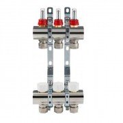 Колектор для систем підлогового опалення Luxor 3 контури з витратоміром і термоклапаном 17400303N