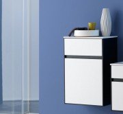 Шкафчик для ванной Kolpa-san Donna D 671 подвесной 46х68 см МДФ черный/белый 528880