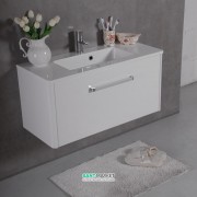 Тумба подвесная Буль-Буль Fiji 892x395x420 мм с раковиной Annabelle 900 мм искусственный камень белый 10809012200