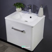 Тумба підвісна Буль-Буль Fiji 592x395x420 мм з раковиною Annabelle 600 мм штучний камінь білий 10806012200