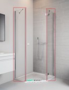Комплект стінок Radaway Essenza New PTJ 100Zх80S хром / прозоре скло 385055-01-01