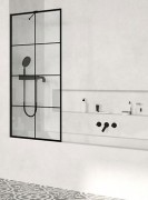 Шторка для ванної Radaway Modo New Black PNJ Factory 80 прозоре скло / чорний 10006080-54-55