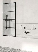 Шторка для ванної Radaway Modo New Black PNJ Factory 60 прозоре скло / чорний 10006060-54-55