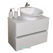 Тумба підвісна Буль-Буль Rodos 690х342х700 мм з раковиною Nila білий зі стільницею Rodos (Rodos + 7305101)