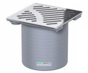 Зливний трап для душу ACO ShowerPoint верхня частина 149х149 без фланця з гратами з нержавіючої сталі пластик 5141.22.00