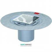 Зливний трап для душу ACO ShowerPoint верхня частина 149х149 під ключ з фланцем з гратами з нержавіючої сталі пластик 5141.30.00