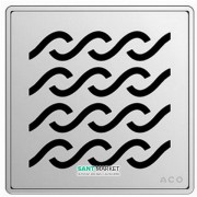 Решетка для сливного трапа ACO ShowerPoint Гаваи с замком квадратная нержавеющая сталь 5141.21.29