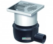 Сливной трап для душа ACO  Easy Flow 150х150 мм горизонтальный выпуск серый/черный 2500.05.77