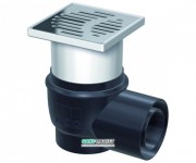 Зливний трап для душу ACO Easy Flow 150х150 мм горизонтальний випуск сірий / чорний 2700.05.77