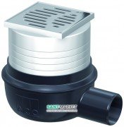 Сливной трап для душа ACO  Easy Flow 100х100 мм горизонтальный выпуск серый/черный 2505.05.77