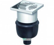 Сливной трап для душа ACO  Easy Flow 150х150 мм вертикальный выпуск серый/черный 2500.55.77