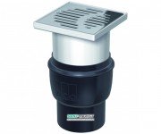 Сливной трап для душа ACO  Easy Flow 150х150 мм горизонтальный выпуск серый/черный 2810.55.77