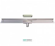 Душовою канал ACO ShowerDrain C 70х885 мм з вертикальним фланцем низький сифон без решітки нержавіюча сталь 408766