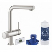 Смеситель для кухни Grohe Blue Pure Minta с фильтром для воды однорычажный сталь 30382DC0