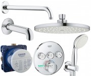 Душова система прихованого монтажу Grohe Grohtherm SmartControl з термостатом хром UA3461402L