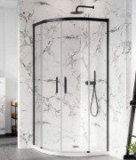 Душова кабіна Radaway Idea Black PDD 90Lx80R чорний профіль / прозоре скло 387139-01-01 + 387151-54-01