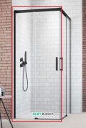 Душевая дверь Radaway Idea Black KDD 120 левая чёрный/прозрачное стекло 387064-54-01L