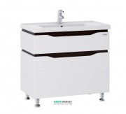 Тумба напольная Sanwerk Alessa 70х44 см с раковиной Канте белый/венге MV0000601