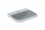 Раковина для ванной комнаты Geberit VariForm с полкой для отверстия под смеситель без перелива прямоугольная белый 500.743.01.2