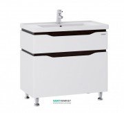 Тумба для підлоги Sanwerk Alessa 80х44 см з раковиною Канті білий / венге MV0000602