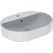 Раковина для ванних кімнат Geberit VariForm 60х 45 см з полицею для отвори під змішувач з переливом еліптична білий 500.777.01.2