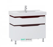 Тумба для підлоги Sanwerk Alessa 100х44 см з раковиною Принц білий / венге MV0000587