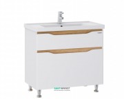 Тумба для підлоги Sanwerk Liga 70х44 см з раковиною Канте білий/мессіна MV0000642