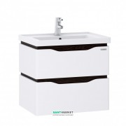Тумба підвісити Sanwerk Alessa Air 80х44 см з раковиною Канті білий / венге MV0000604