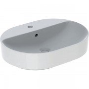 Раковина для ванних кімнат Geberit VariForm 60х 45 см з полицею для отвори під змішувач з переливом еліптична білий 500.777.01.2