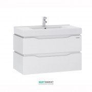 Тумба подвесная Sanwerk Alessa Air 100х44 см с раковиной Принц белый MV0000365